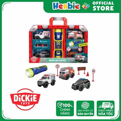 Bộ Đồ Chơi Xe Cứu Hộ DICKIE TOYS Micro SOS Playset 203714024 - Herbie Toys