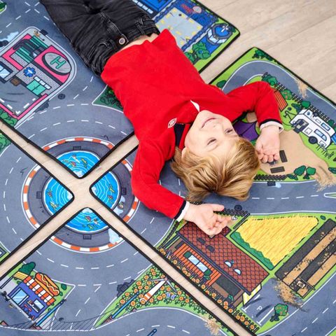Bộ Đồ Chơi Xe Thảm Sàn Thành Phố DICKIE TOYS Micro World Playmat 203746018 - Herbie Toys