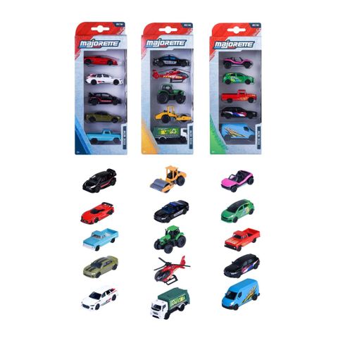 Bộ 5 Đồ Chơi Xe Mô Hình MAJORETTE Street Cars 5 Pieces Set 1:64 Diecast Model Car 8501004000 - Herbie Toys