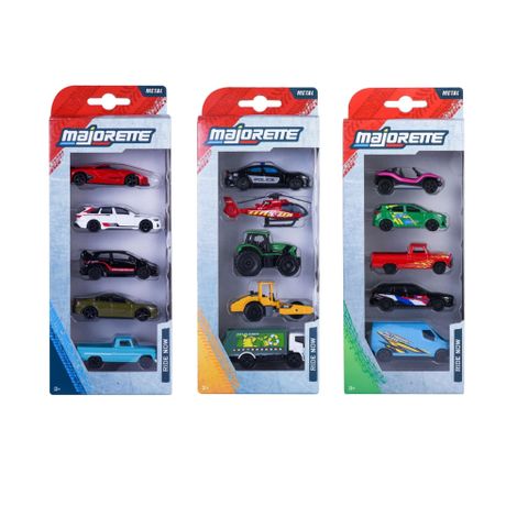 Bộ 5 Đồ Chơi Xe Mô Hình MAJORETTE Street Cars 5 Pieces Set 1:64 Diecast Model Car 8501004000 - Herbie Toys