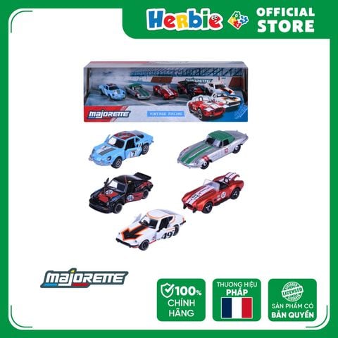 Bộ 5 Đồ Chơi Xe Mô Hình MAJORETTE Vintage Racing 5 Pieces Giftpack 8502005001 - Herbie toys