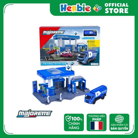 Bộ Đồ Chơi Mô Hình Trạm Xăng MAJORETTE Petrol Station Aral + 1 Vehicle 8502006000 1:64 Diecast - Herbie Toys