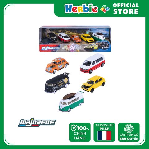 Bộ 5 Đồ Chơi Xe Mô Hình MAJORETTE Volkswagen 5 Pieces Giftpack 8502105006NET - Herbie Toys