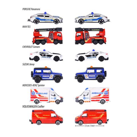 Đồ Chơi Xe Mô Hình MAJORETTE Rescue Premium Cars 1:64 Diecast Model Car 8503000003038 - Herbie Toys