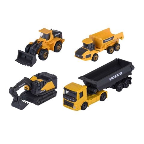 Bộ 4 Đồ Chơi Xe Mô Hình MAJORETTE Volvo Construction 4 Pieces Giftpack 8503105000 1:64 Diecast Model Car - Herbie Toys