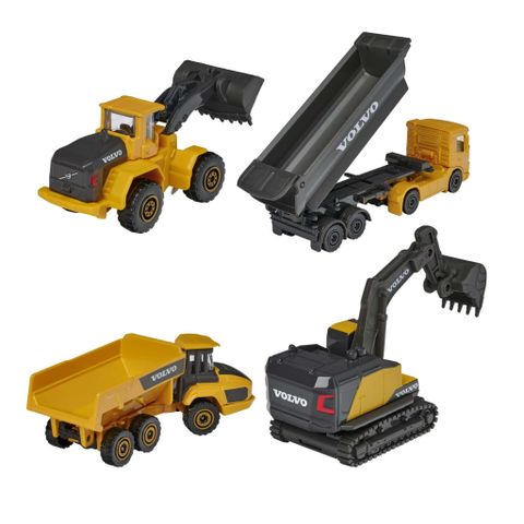 Bộ 4 Đồ Chơi Xe Mô Hình MAJORETTE Volvo Construction 4 Pieces Giftpack 8503105000 1:64 Diecast Model Car - Herbie Toys