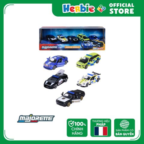 Bộ 5 Đồ Chơi Xe Mô Hình MAJORETTE Rescue World 5 Pieces Giftpack 8503105001 1:64 Diecast Model Car - Herbie Toys