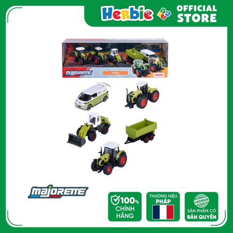 Bộ 5 Đồ Chơi Xe Mô Hình MAJORETTE Claas Farm 5 Pieces Giftpack 8503105002 1:64 Diecast Model Car - Herbie Toys
