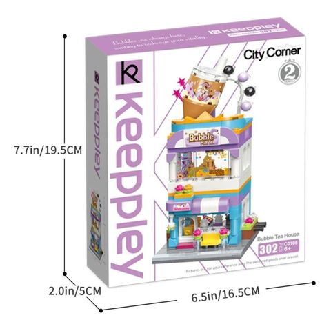 Đồ Chơi Lắp Ráp KEEPPLEY City Corner Bubble Tea House Building Blocks C0108