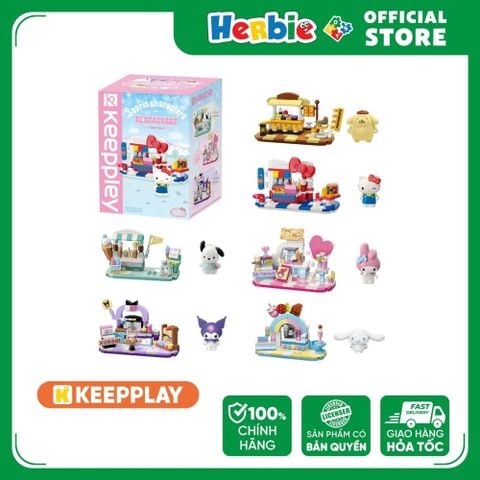 [BLINDBOX] Đồ Chơi Lắp Ráp Hộp Mù KEEPPLAY Sanrio Characters Restaurant Blind Box DZ0203 - Herbie Toys