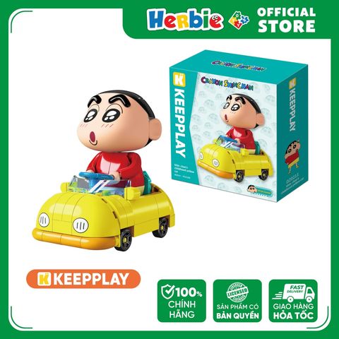 Đồ Chơi Lắp Ráp KEEPPLAY Shinchan Childhood Yellow Car DZ0211 - Herbie Toys