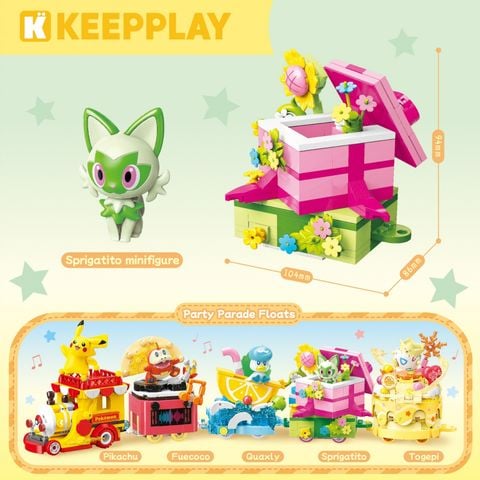 Đồ Chơi Lắp Ráp KEEPPLAY Pokemon Party Parade Floats Sprigatito K20264 - Herbie Toys