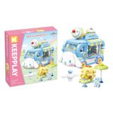Đồ Chơi Lắp Ráp KEEPPLEY Sanrio Cinnamoroll & Pompompurin's Ice-cream Truck Building Blocks K20847