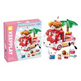 Đồ Chơi Lắp Ráp KEEPPLEY Sanrio Hello Kitty & Pochacco's Fast Street Food Truck Building Blocks K20848