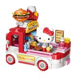 Đồ Chơi Lắp Ráp KEEPPLEY Sanrio Hello Kitty & Pochacco's Fast Street Food Truck Building Blocks K20848