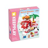 Đồ Chơi Lắp Ráp KEEPPLEY Sanrio Hello Kitty & Pochacco's Fast Street Food Truck Building Blocks K20848
