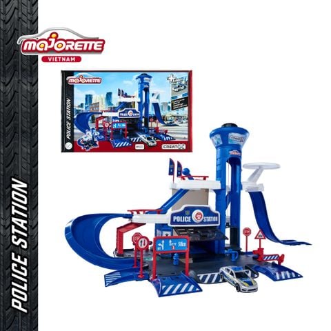 212050036 Bộ Đồ Chơi Xe Mô Hình Cảnh Sát MAJORETTE Creatix Police Station