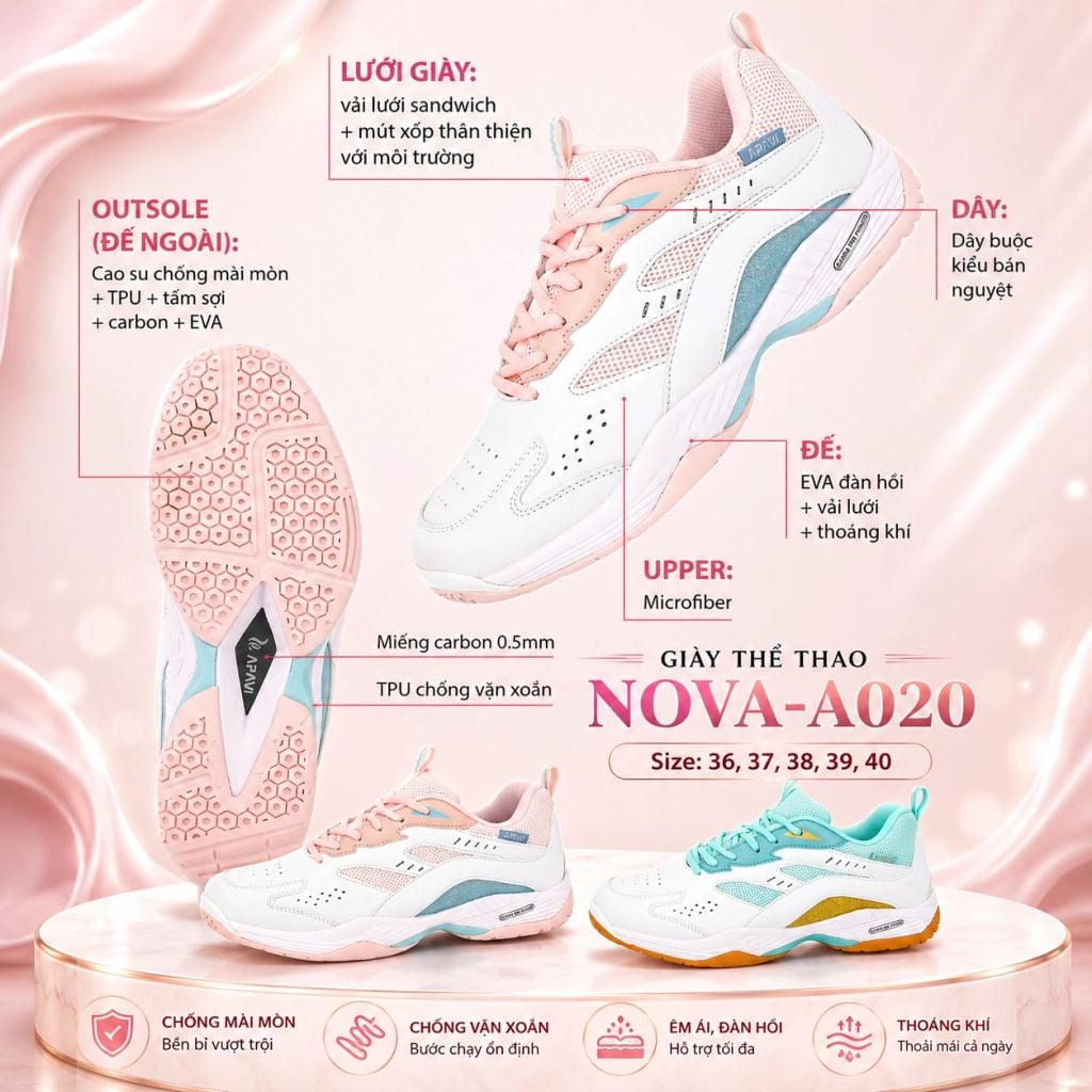 Giày Cầu Lông Nữ APAVI NOVA