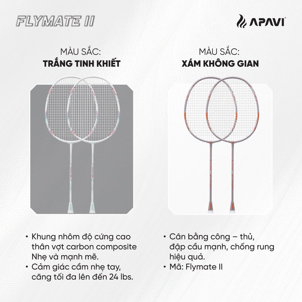 Vợt cầu lông Apavi Flymate II (1 cặp)