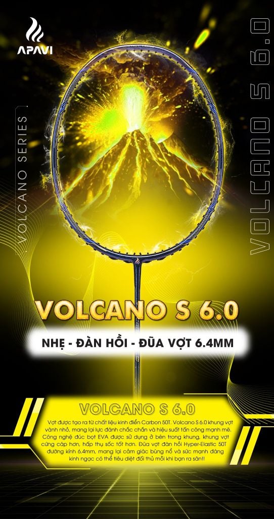 Vợt cầu lông Apavi Volcano S 6.0
