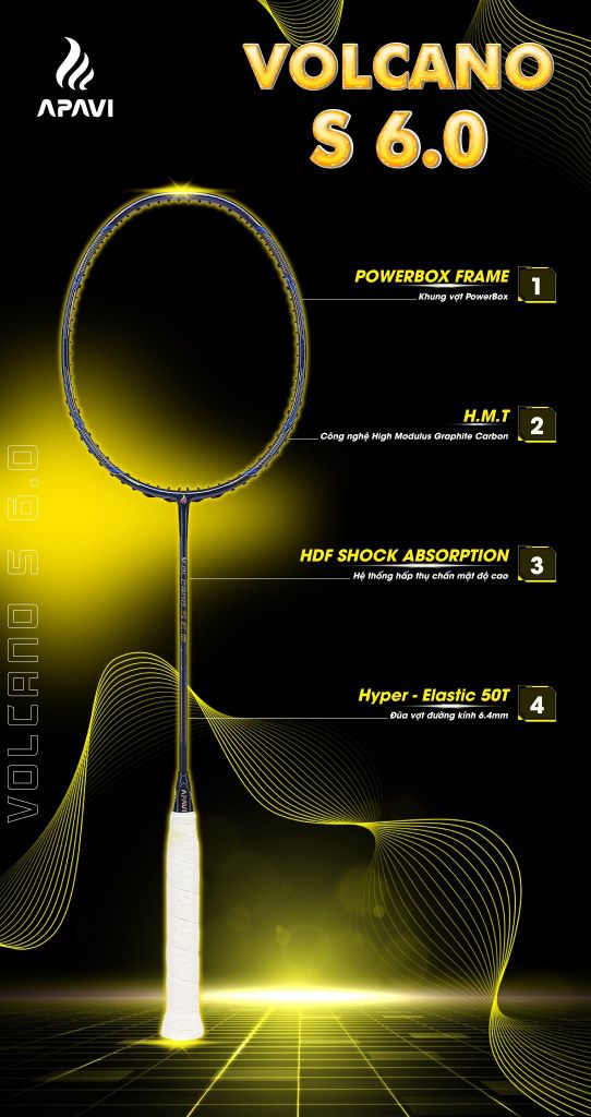 Vợt cầu lông Apavi Volcano S 6.0