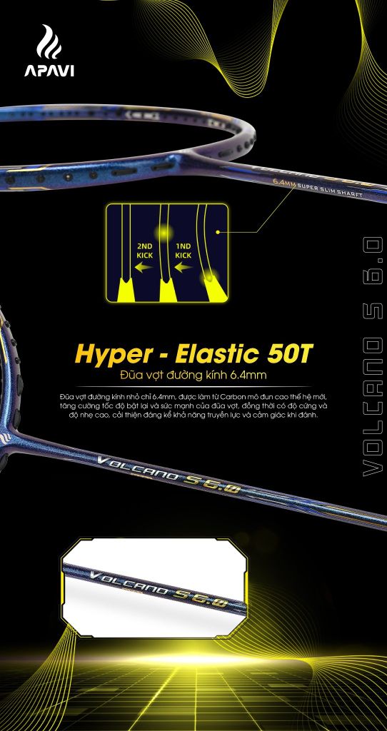Vợt cầu lông Apavi Volcano S 6.0