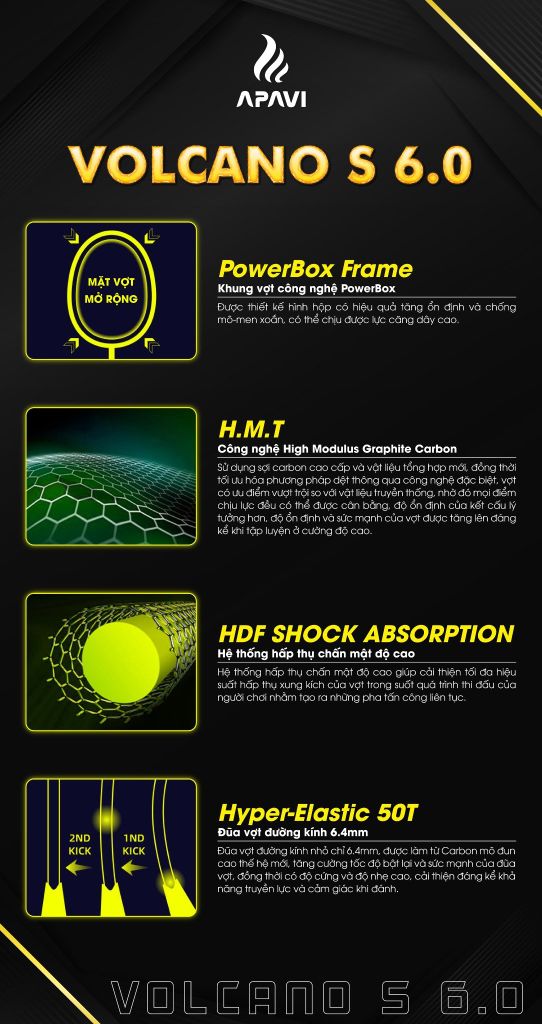 Vợt cầu lông Apavi Volcano S 6.0