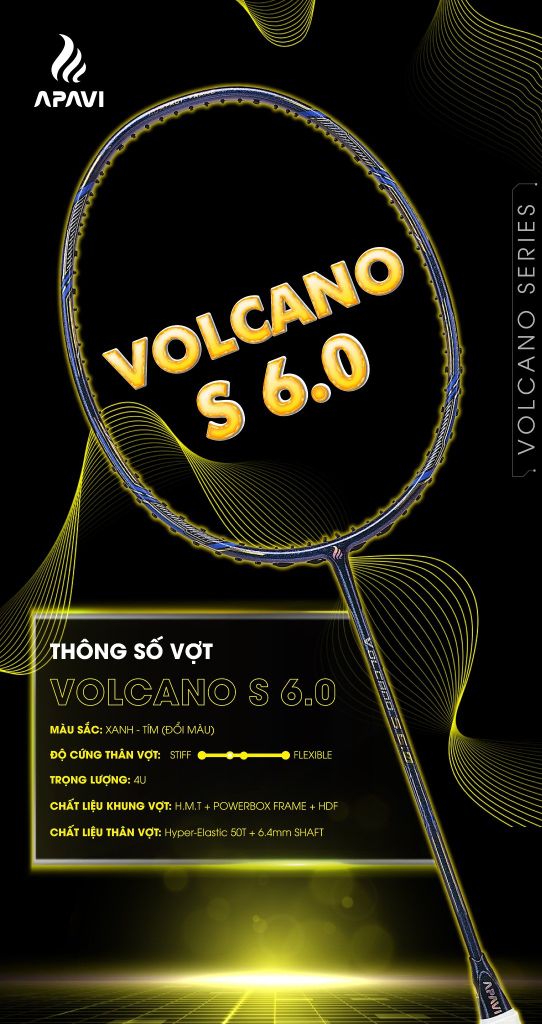 Vợt cầu lông Apavi Volcano S 6.0