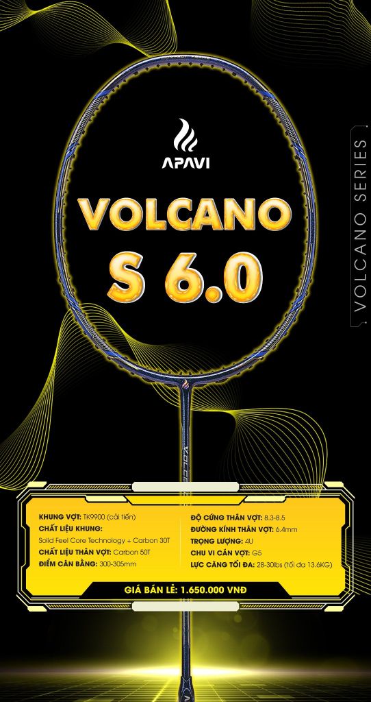 Vợt cầu lông Apavi Volcano S 6.0