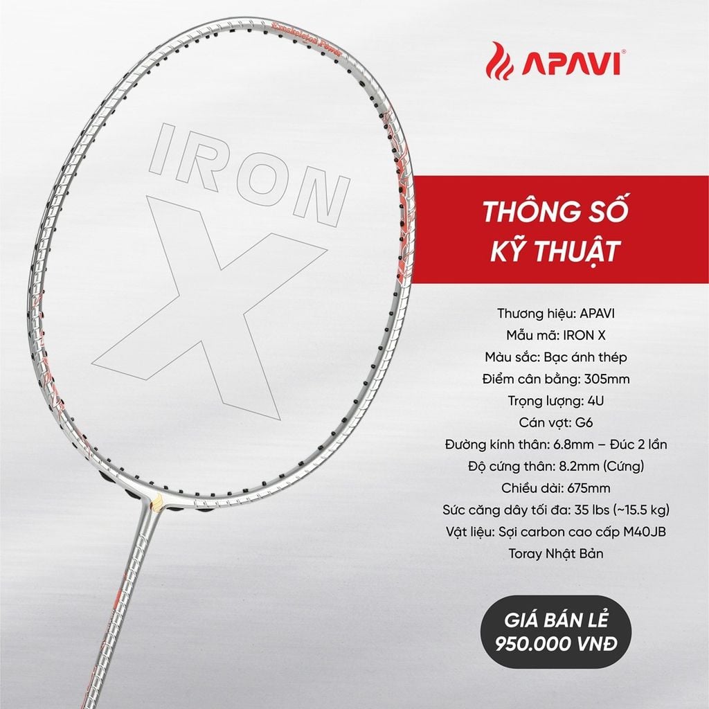 Vợt cầu lông Apavi Iron X