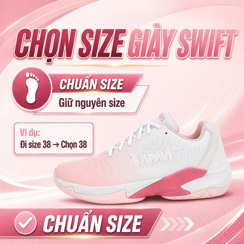 Giày Pickleball APAVI SWIFT – Nhẹ, Bám Sân