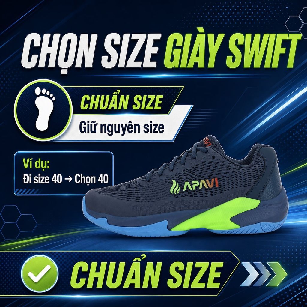 Giày Pickleball APAVI SWIFT – Nhẹ, Bám Sân