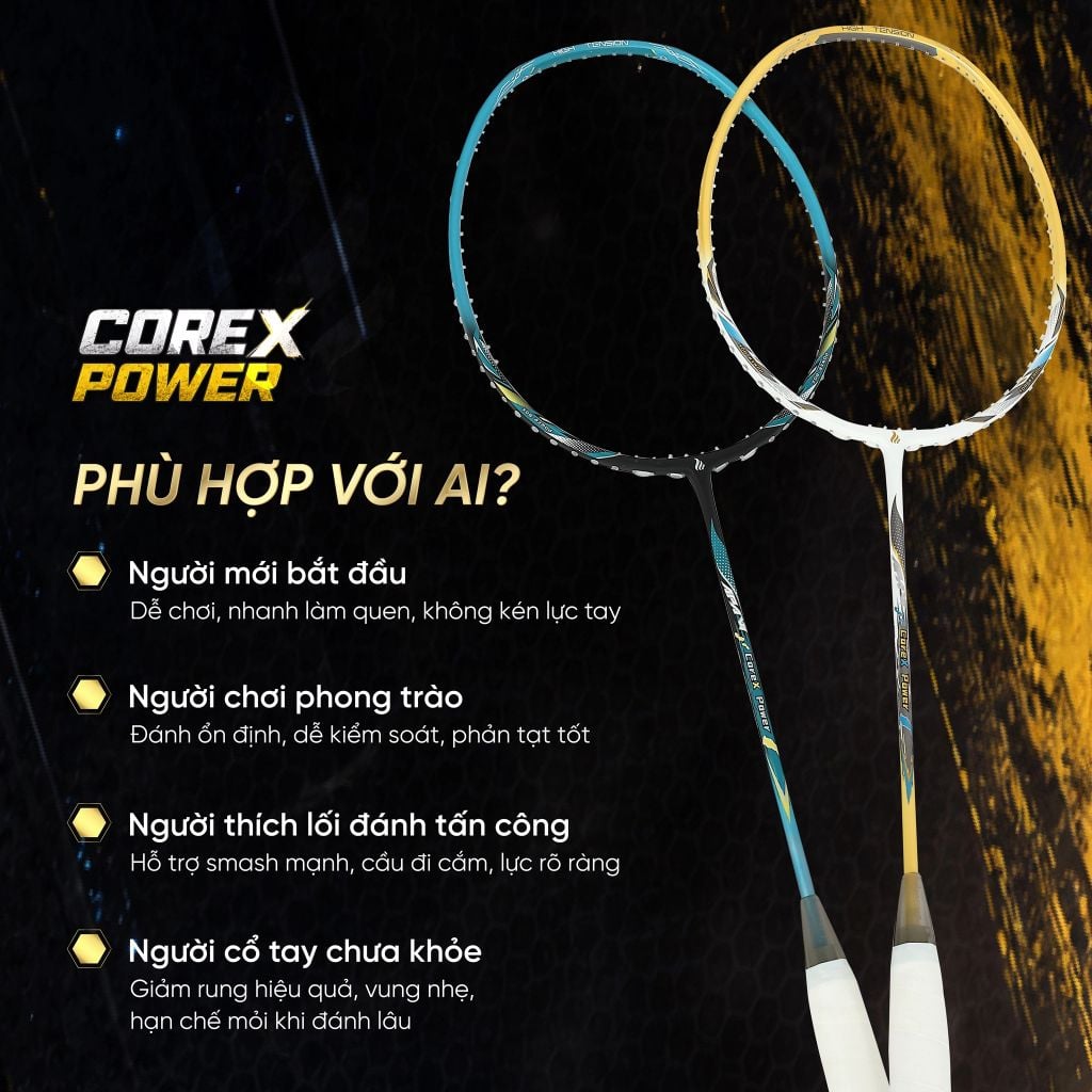 Vợt Cầu Lông CoreX Power – Cán Nhựa