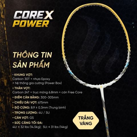 Vợt Cầu Lông CoreX Power – Cán Nhựa