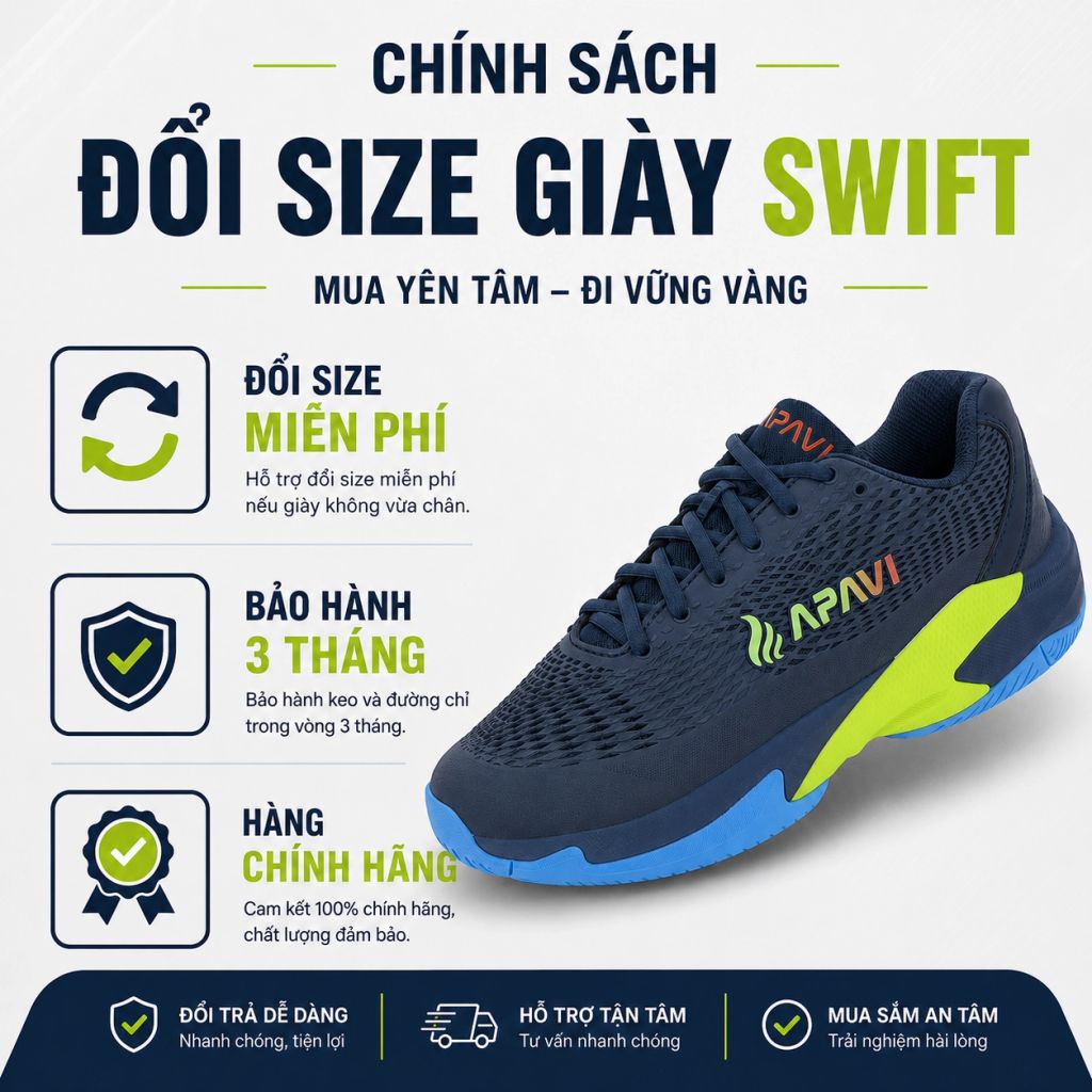 Giày Pickleball APAVI SWIFT – Nhẹ, Bám Sân