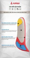 Lót giày thể thao Apavi AI-S02 Poron công nghệ Mỹ, giảm chấn đệm EVA êm chân lỗ thoáng khí trên bề mặt