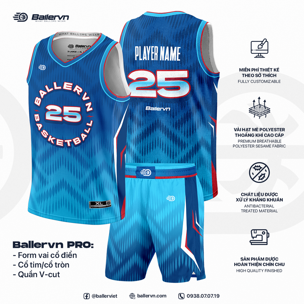 Mẫu Thiết kế Đồng phục Bóng rổ đội - HT072501