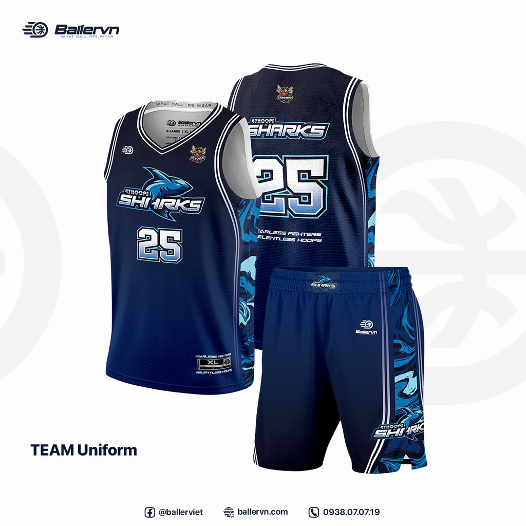 Mẫu Thiết kế Đồng phục đội 47Hoops Sharks