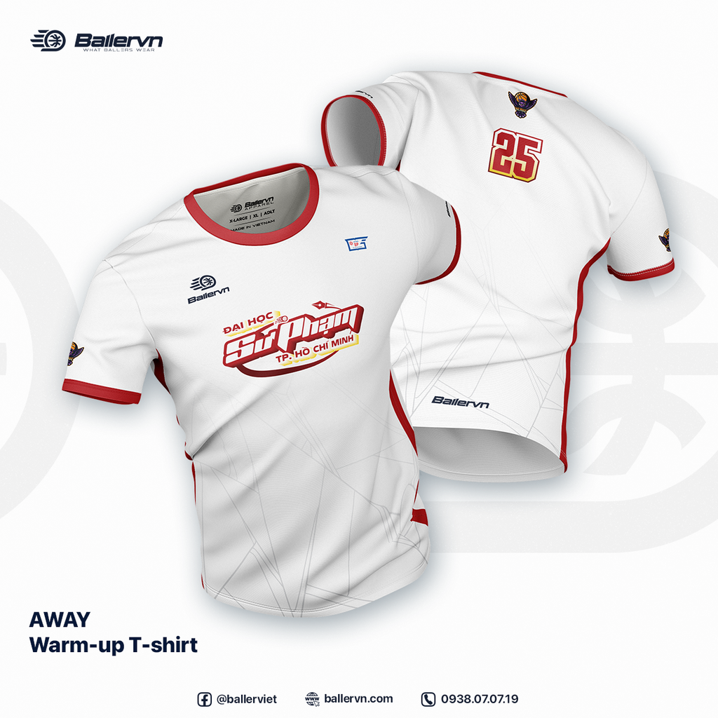 Mẫu Thiết kế Đồng phục CLB Bóng rổ ĐH Sư Phạm TP.HCM 2025 (AWAY)