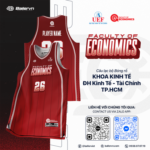 Mẫu Thiết kế Đồng phục CLB Bóng rổ Khoa Kinh Tế - UEF
