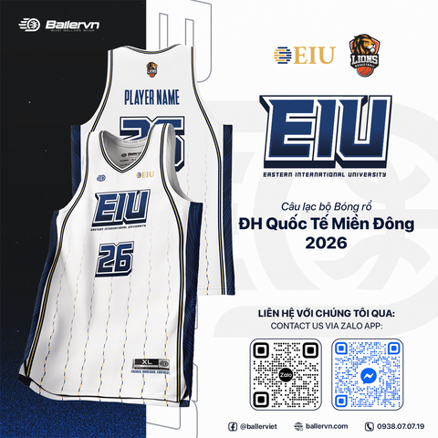Mẫu Thiết kế Đồng phục CLB Bóng rổ ĐH Quốc Tế Miền Đông Bình Dương 2026