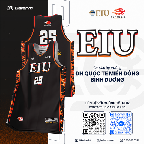 Mẫu Thiết kế Đồng phục CLB Bóng rổ ĐH Quốc Tế Miền Đông Bình Dương 2025