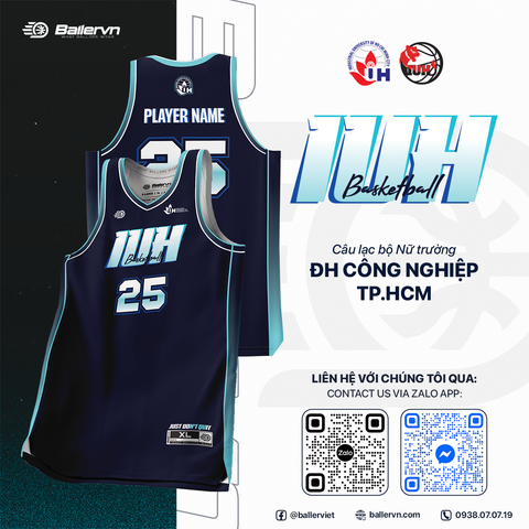 Mẫu Thiết kế Đồng phục CLB Bóng rổ ĐH Công Nghiệp TP.HCM 2025 - Đội Nữ