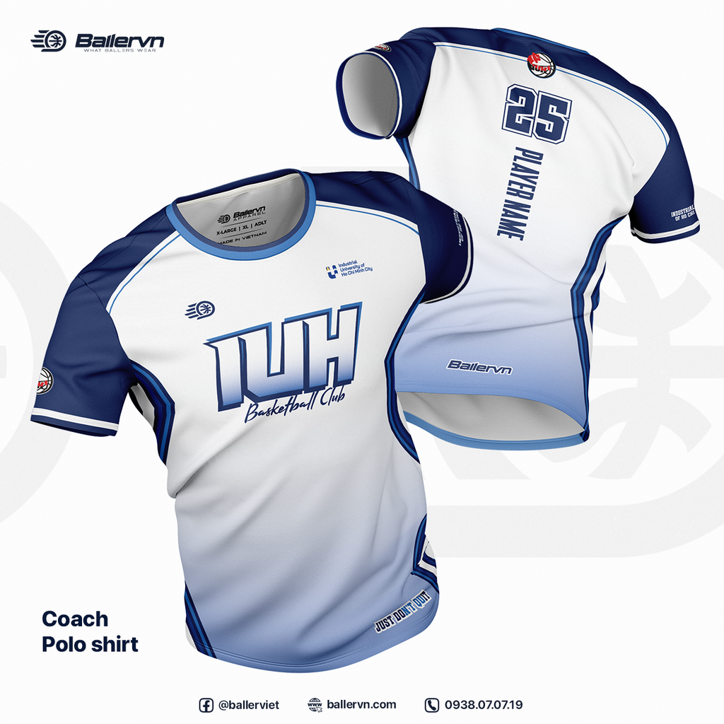 Mẫu Thiết kế Đồng phục CLB Bóng rổ ĐH Công Nghiệp TP.HCM 2025 - Đội Nam