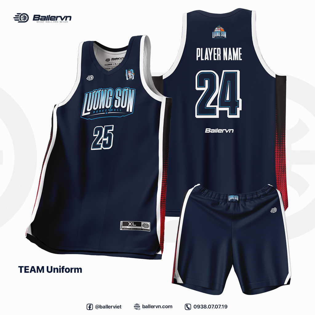 Mẫu Thiết kế Đồng phục CLB Bóng rổ LƯƠNG SƠN BASKETBALL