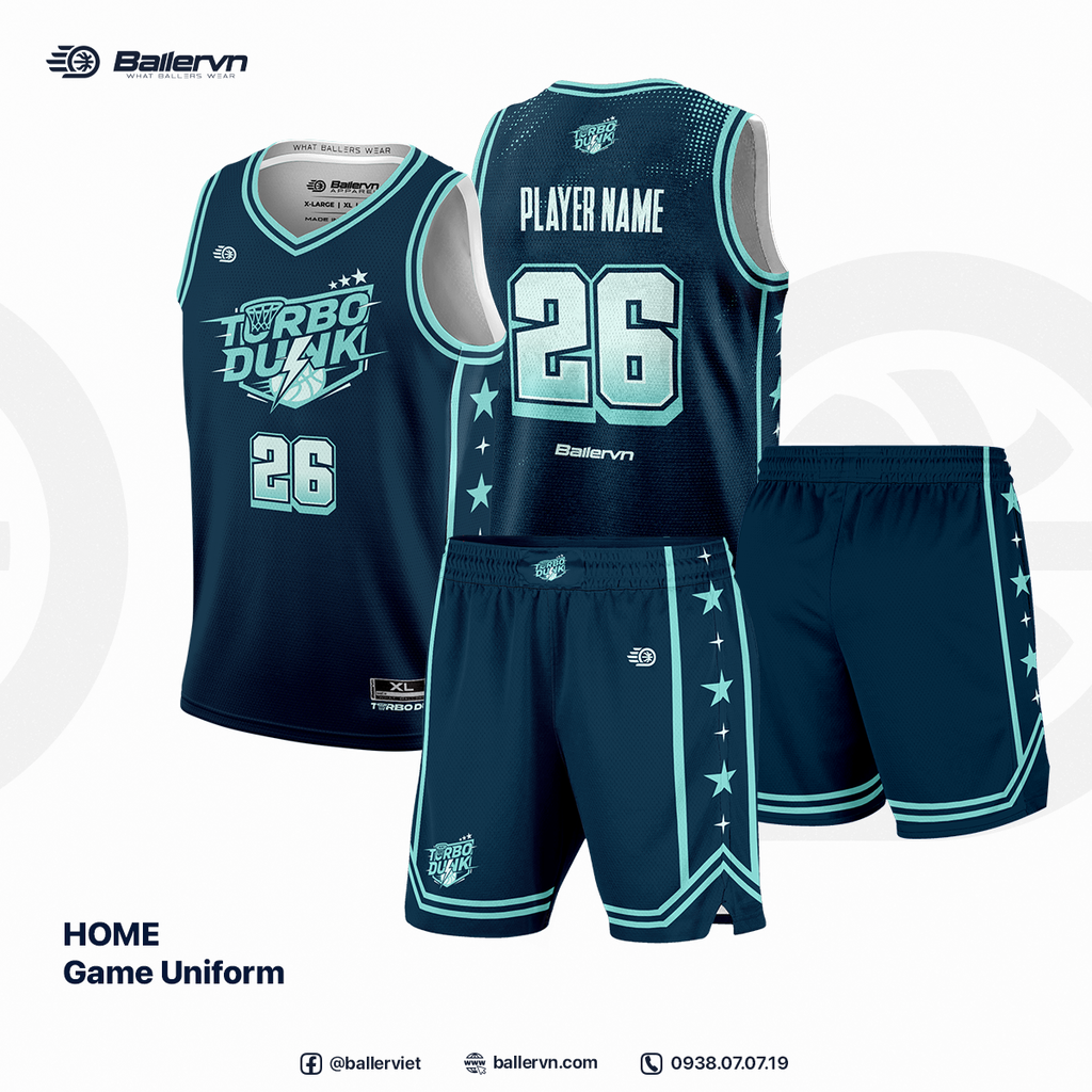 Mẫu Thiết kế Đồng phục CLB Bóng rổ Turbo Dunk