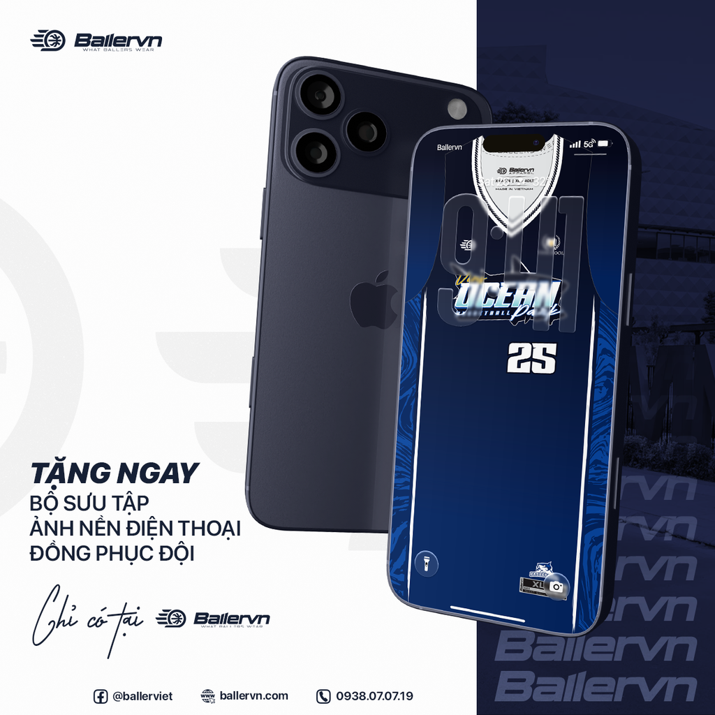 Mẫu Thiết kế Đồng phục CLB Bóng rổ THPT Vinschool Ocean Park Hà Nội