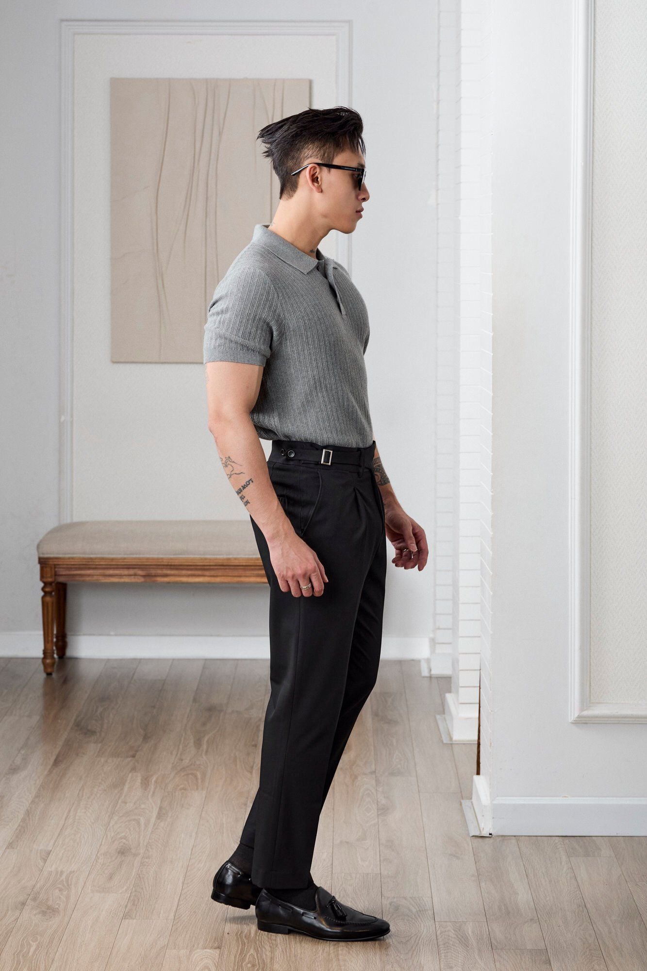 Áo thun có cổ dệt kim