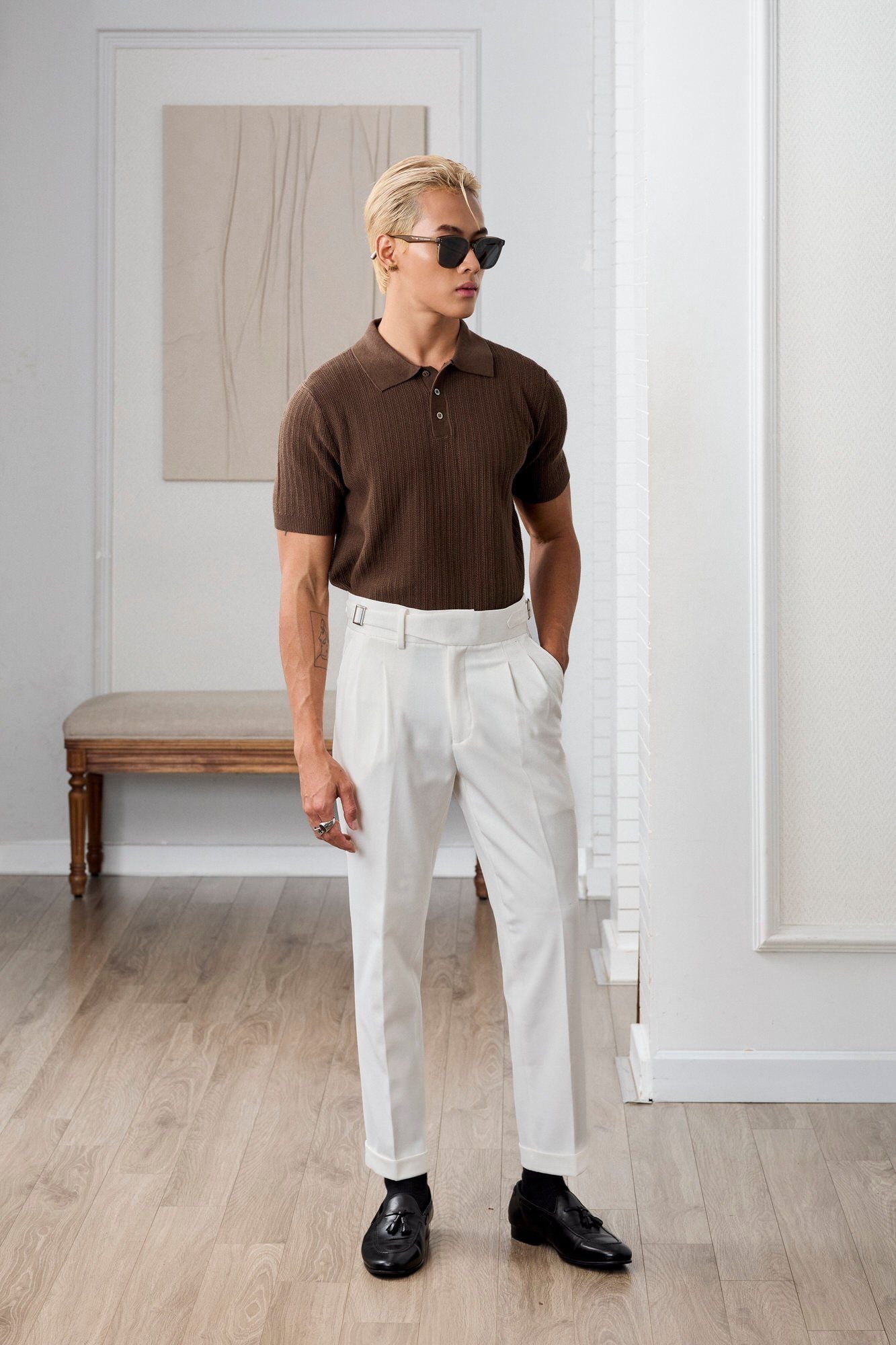 Áo thun có cổ dệt kim