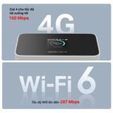  Bộ Phát Wifi 4G Di Động MT115 |  Chuẩn WiFi 6, Pin 2400mAh 